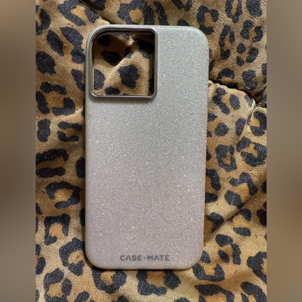 Case-Mate Sparkle iPhone 15 pro max case - Silver Glitter